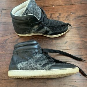 Sandro grey white high-top sneakers